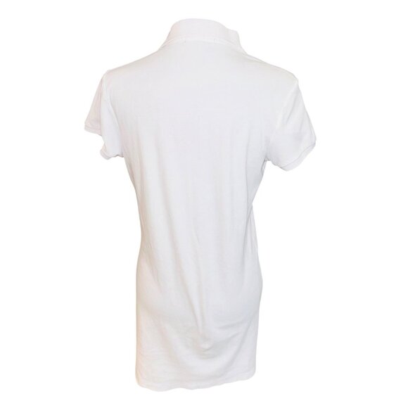 Ralph Lauren White Polo Dress M Green Pony Logo Cotton Preppy Tennis Academic - Picture 3 of 10
